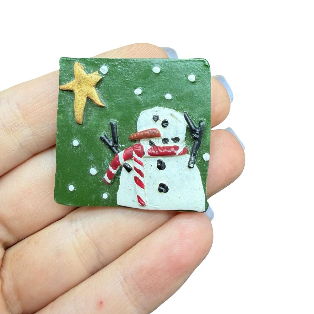 Vintage Snowman Brooch Christmas Pin